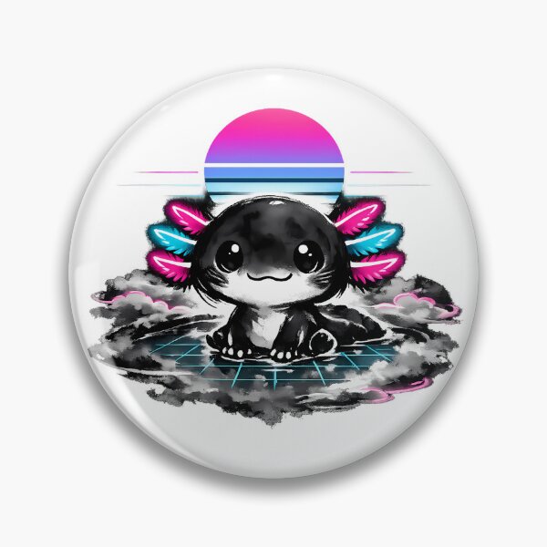 Item preview, Chibi Axolotl Sumi-e Neon Gills designed and sold by KungPowUnicorn.