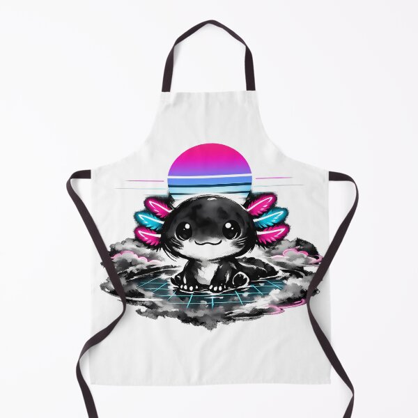 Item preview, Chibi Axolotl Sumi-e Neon Gills designed and sold by KungPowUnicorn.
