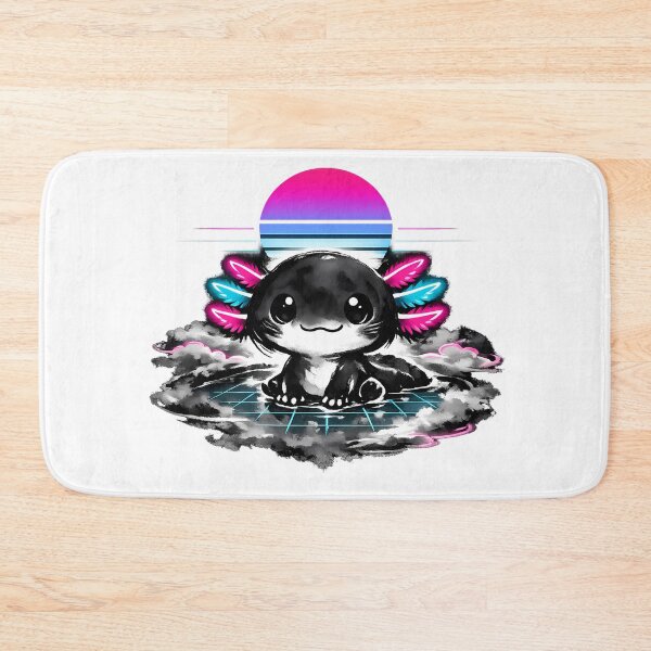 Item preview, Chibi Axolotl Sumi-e Neon Gills designed and sold by KungPowUnicorn.