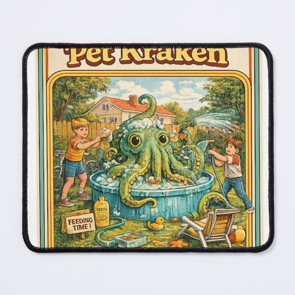 Item preview, How To Care For Your Pet Kraken | Retro Vintage Monster Humor designed and sold by RushVibeWear.