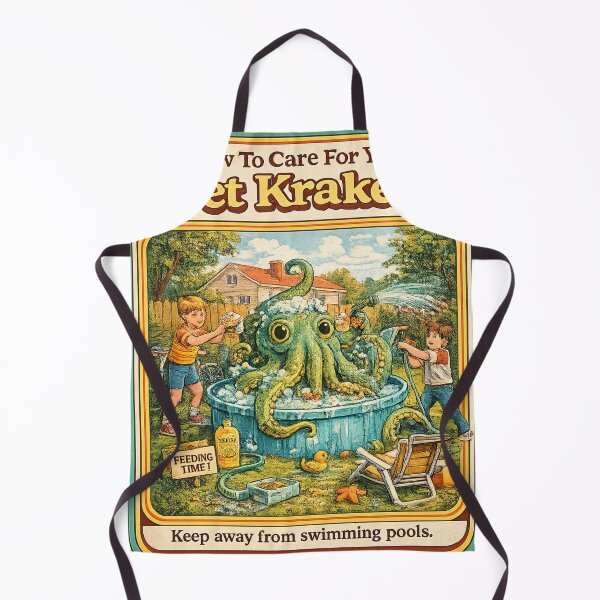 Item preview, How To Care For Your Pet Kraken | Retro Vintage Monster Humor designed and sold by RushVibeWear.
