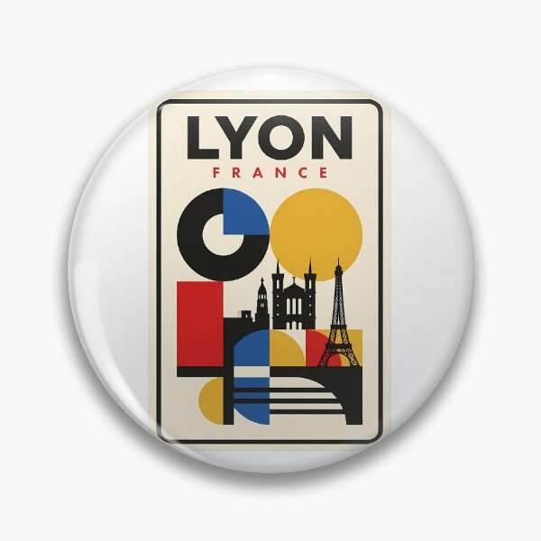 Item preview, Lyon France Retro Geometric Bauhaus Travel Cityscape designed and sold by k3rstman1.