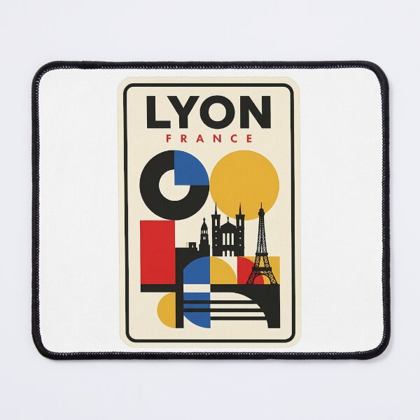 Item preview, Lyon France Retro Geometric Bauhaus Travel Cityscape designed and sold by k3rstman1.