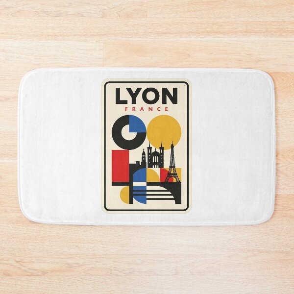 Item preview, Lyon France Retro Geometric Bauhaus Travel Cityscape designed and sold by k3rstman1.