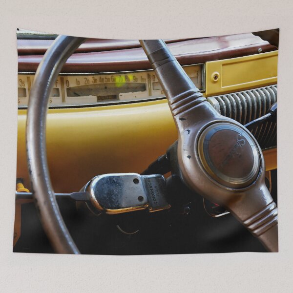 Item preview, 1947 Studebaker M5 Pickup Dashboard Ochre Yellow Instrument Panel, Classic Truck Interior designed and sold by Peter Kraaibeek Art Gallery.