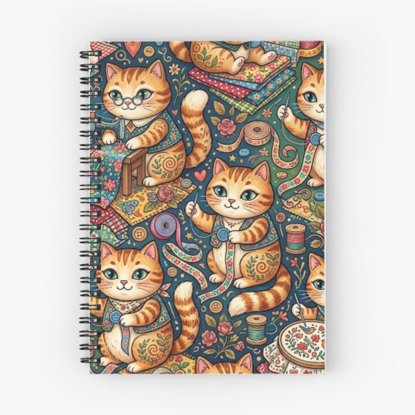 Item preview, Cute Sewing Cats Crafting Pattern designed and sold by Iampoji.