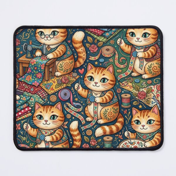 Item preview, Cute Sewing Cats Crafting Pattern designed and sold by Iampoji.