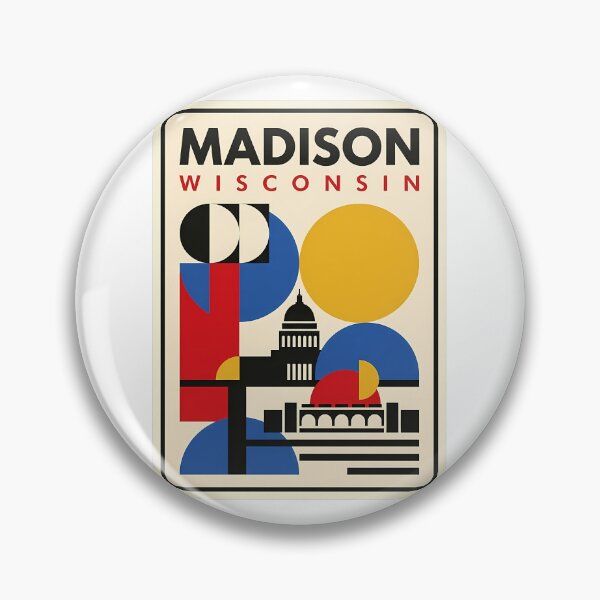 Item preview, Retro Madison Wisconsin Geometric State Capitol Skyline designed and sold by k3rstman1.