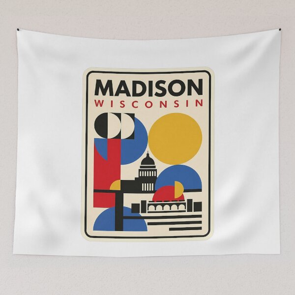 Item preview, Retro Madison Wisconsin Geometric State Capitol Skyline designed and sold by k3rstman1.