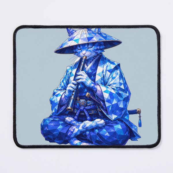 Item preview, Zen Flute Master / Samurai Cat Collection designed and sold by ValentynaTyshenkoArt.