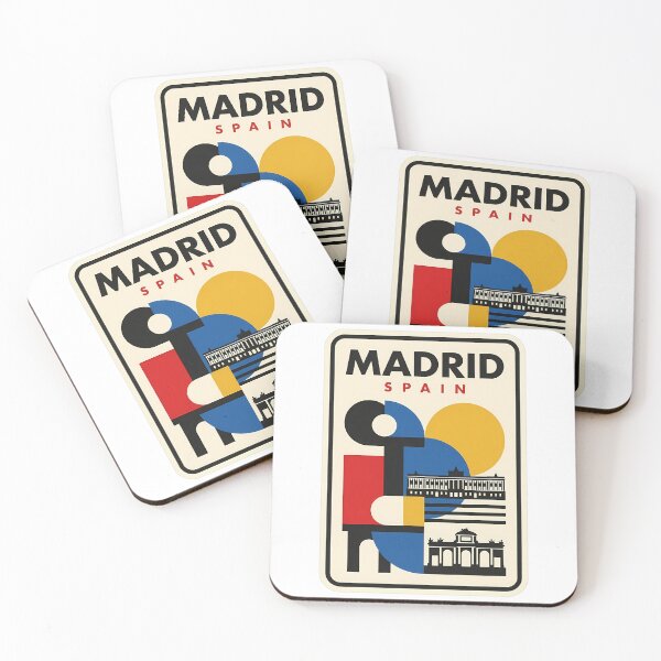 Item preview, Madrid Spain Vintage Geometric Travel Poster designed and sold by k3rstman1.