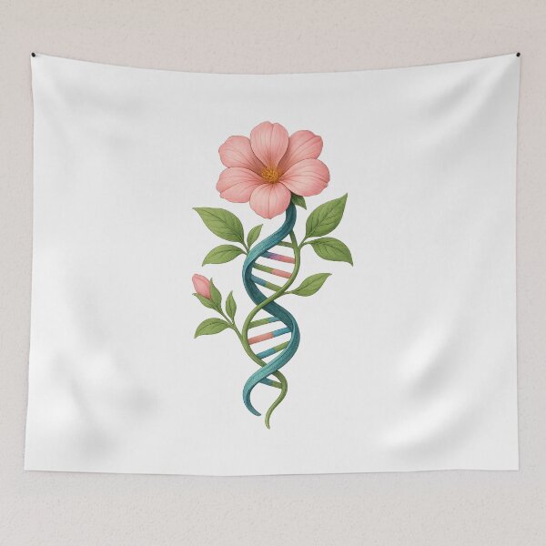 Item preview, DNA Flower – Botanical Science Art designed and sold by Yomere.