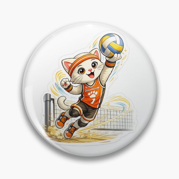 Item preview, DreamPaw Volleyball Cat | Cute Kawaii Volleyball Kitten Sports Lover Gift designed and sold by DreamPaw Studio.
