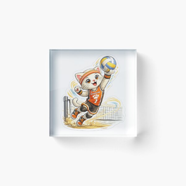 Item preview, DreamPaw Volleyball Cat | Cute Kawaii Volleyball Kitten Sports Lover Gift designed and sold by DreamPaw Studio.