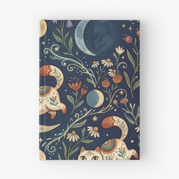 Item preview, Celestial Cats and Crescent Moon Pattern  designed and sold by Iampoji.