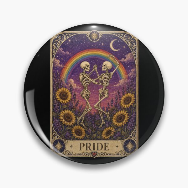 Item preview, Vintage Tarot Card Pride Dancing Skeletons Sunflower designed and sold by bosamji.