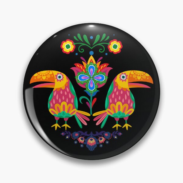 Item preview, Folk Art Toucans | Tropical Lovebirds Floral Design designed and sold by GorinART.