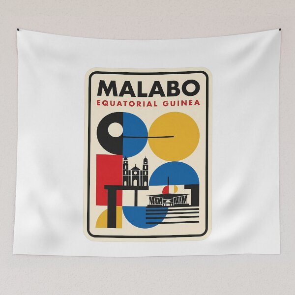 Item preview, Malabo Equatorial Guinea Geometric Travel Poster designed and sold by k3rstman1.