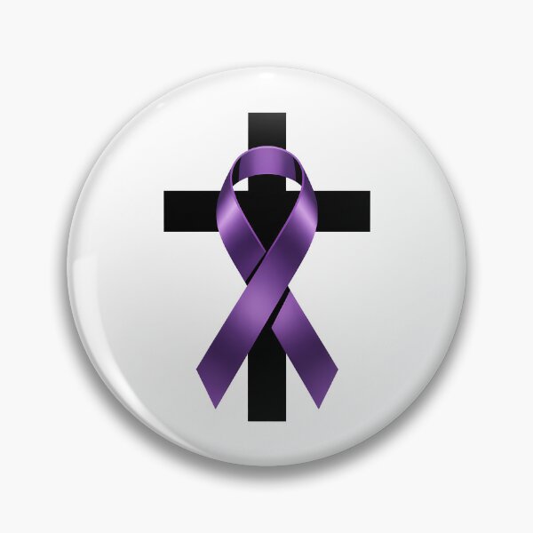 Item preview, Pancreatic Cancer Cross Pancreatic Cancer Awareness Purple Ribbon Cancer designed and sold by sailorjessiArt.