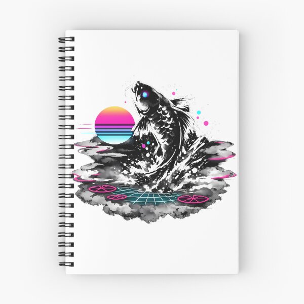 Item preview, Synthwave Sumi-e Koi Leap designed and sold by KungPowUnicorn.