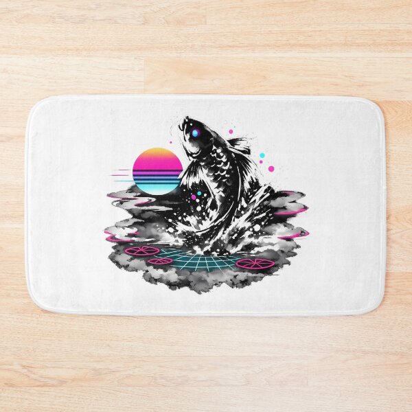 Item preview, Synthwave Sumi-e Koi Leap designed and sold by KungPowUnicorn.