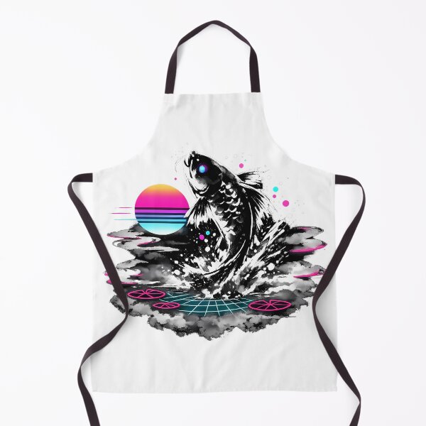 Item preview, Synthwave Sumi-e Koi Leap designed and sold by KungPowUnicorn.