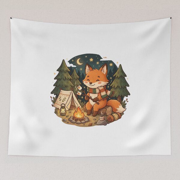 Item preview, Cute Camping Fox Cartoon designed and sold by MzulhilmiZam.