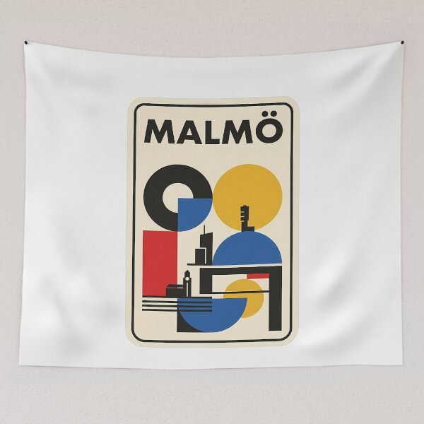Item preview, Malmö Sweden Geometric Bauhaus Travel Poster Art designed and sold by k3rstman1.