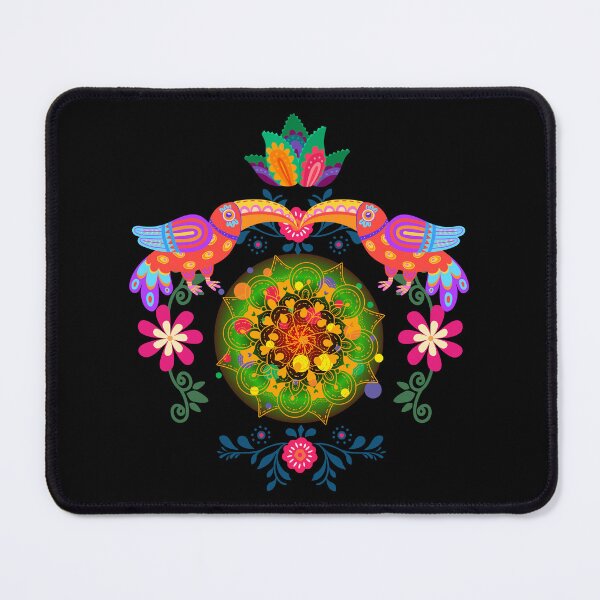 Item preview, Folk Art Lovebirds Mandala | Colorful Tropical Bird Ornament designed and sold by GorinART.