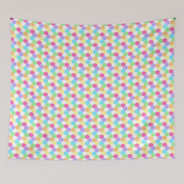 Item preview, Rainbow Pastel Soccer Ball Hexagon Pattern designed and sold by BlackthornDsign.