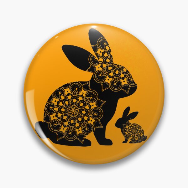 Item preview, Mandala Rabbit Silhouette | Ornamental Bunny Folk Art designed and sold by GorinART.