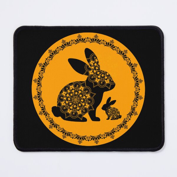 Item preview, Mandala Rabbit Silhouette | Ornamental Bunny Folk Art designed and sold by GorinART.