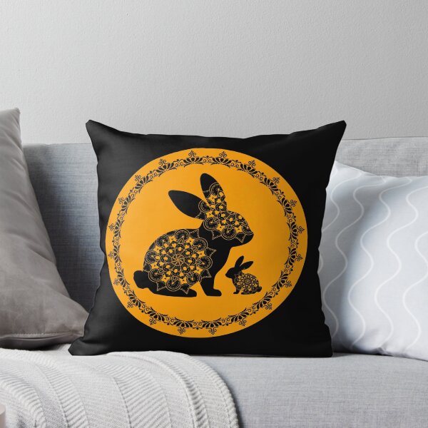 Item preview, Mandala Rabbit Silhouette | Ornamental Bunny Folk Art designed and sold by GorinART.