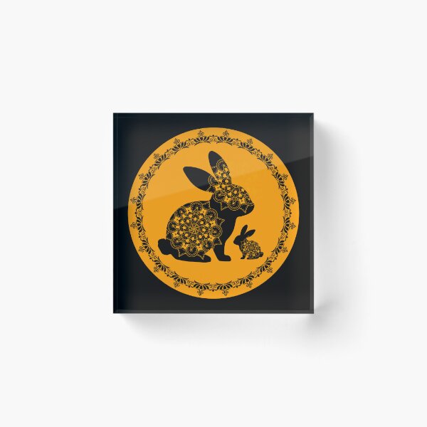 Item preview, Mandala Rabbit Silhouette | Ornamental Bunny Folk Art designed and sold by GorinART.