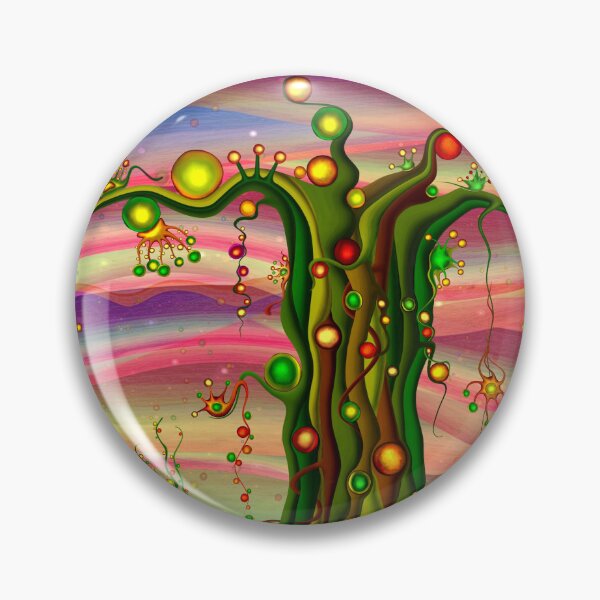 Item preview, Whimsical psychedelic Star tree pin button - badge designed and sold by Ofir mor.