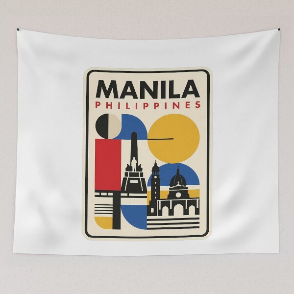 Item preview, Manila Philippines Retro Minimalist Geometric Skyline designed and sold by k3rstman1.