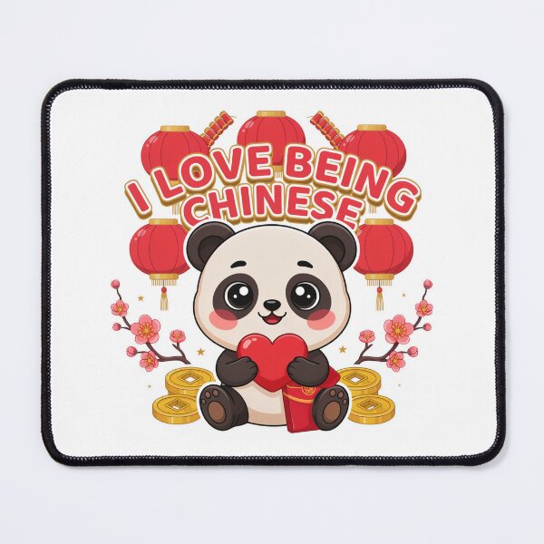 Item preview, I Love Being Chinese Cute Panda – Chinese Pride Lantern Festival Design designed and sold by ArcticFoxStudio.