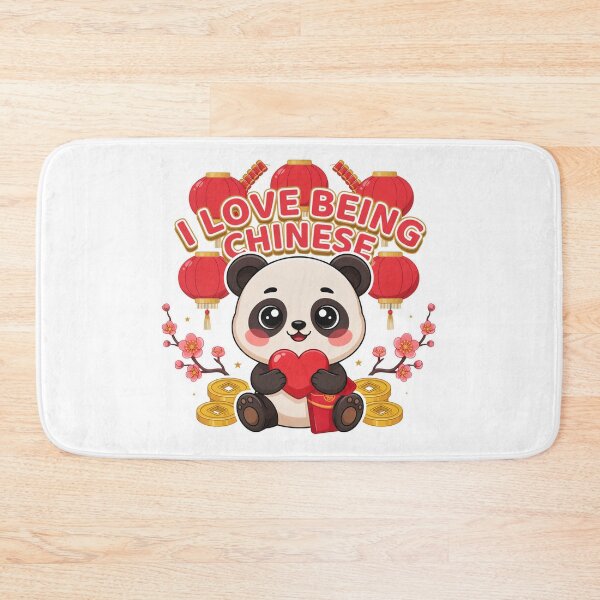 Item preview, I Love Being Chinese Cute Panda – Chinese Pride Lantern Festival Design designed and sold by ArcticFoxStudio.