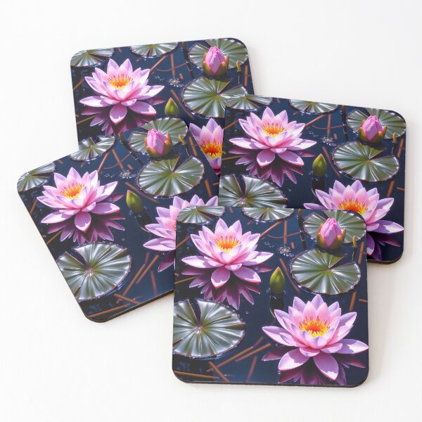 Item preview, Water lilies in full moonlight designed and sold by KLERIKSTORE.
