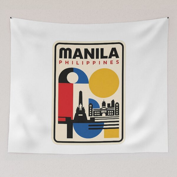 Item preview, Retro Manila Philippines Geometric Travel Poster designed and sold by k3rstman1.