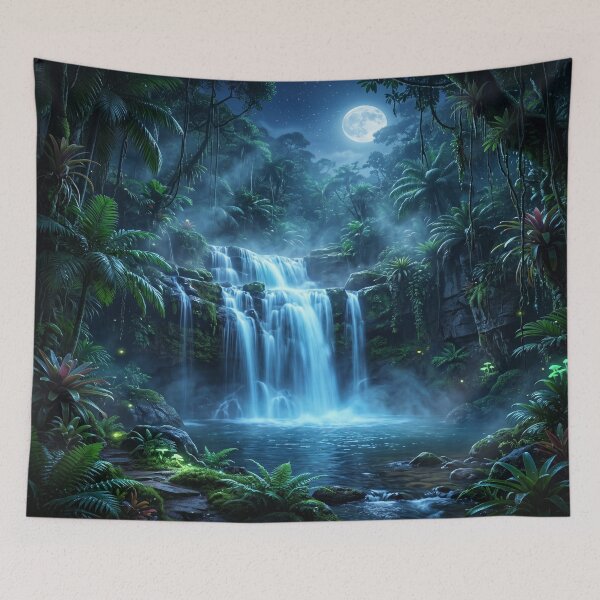 Item preview, Enchanted Moonlit Rainforest Falls designed and sold by Quiet life.