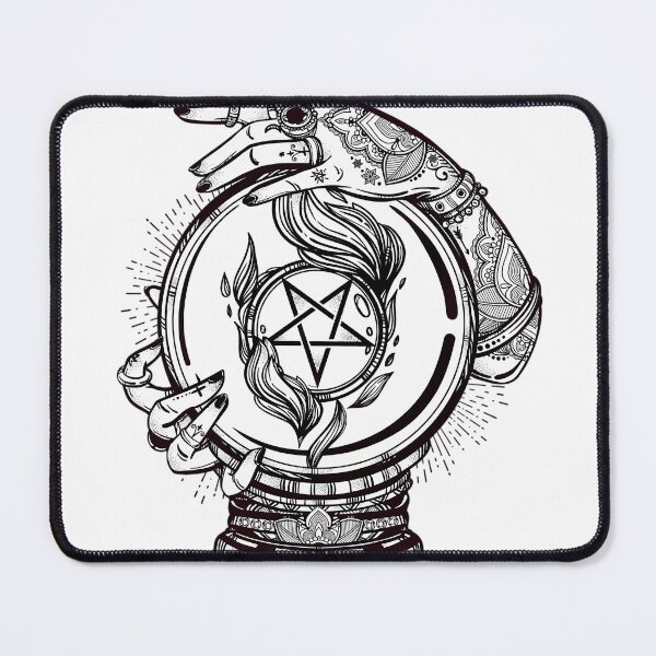 Item preview, Psychic Reader With Crystal Ball And The Sigil Of Baphomet designed and sold by madren22.