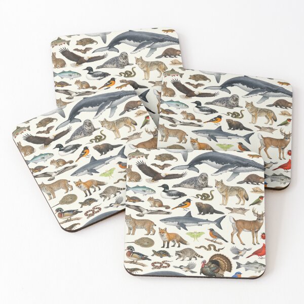 Item preview, Animals of Massachusetts Retro Style Identification Chart designed and sold by kakarikihill.