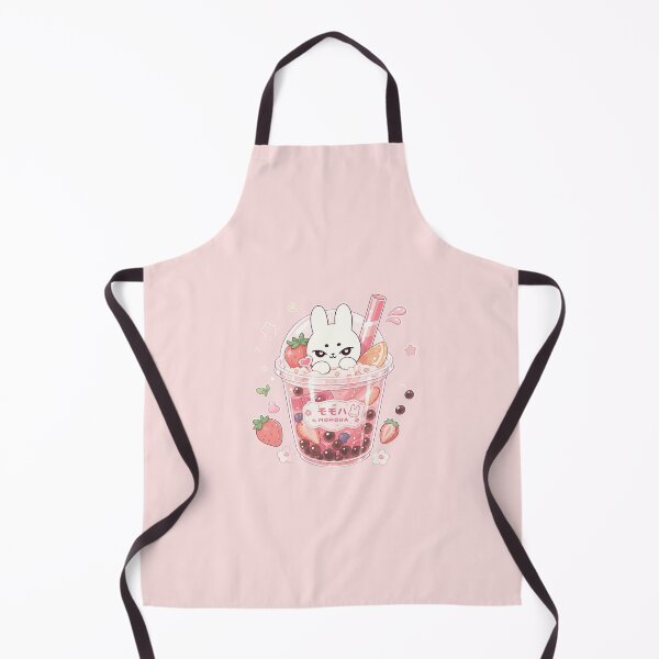 Item preview, Kawaii Strawberry Bubble Tea Bunny Pink designed and sold by kokoriiland.