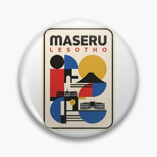 Item preview, Maseru Lesotho Retro Bauhaus Geometric Travel Art designed and sold by k3rstman1.