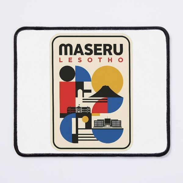 Item preview, Maseru Lesotho Retro Bauhaus Geometric Travel Art designed and sold by k3rstman1.