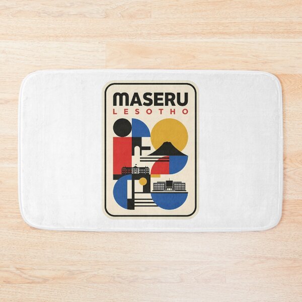 Item preview, Maseru Lesotho Retro Bauhaus Geometric Travel Art designed and sold by k3rstman1.