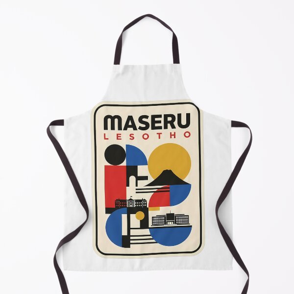 Item preview, Maseru Lesotho Retro Bauhaus Geometric Travel Art designed and sold by k3rstman1.