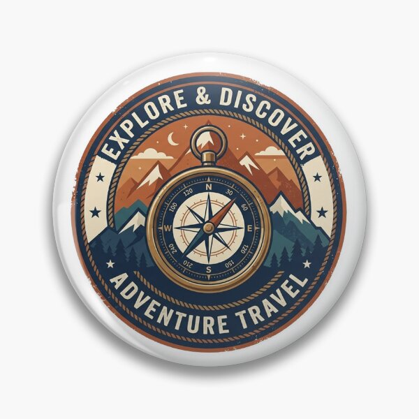 Item preview, Vintage Compass Mountain Design Smoky Mountains Adventure Badge Summer Vacation designed and sold by Yellowriversss.