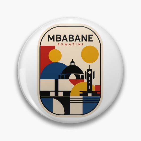 Item preview, Mbabane Eswatini Retro Geometric Abstract Skyline designed and sold by k3rstman1.